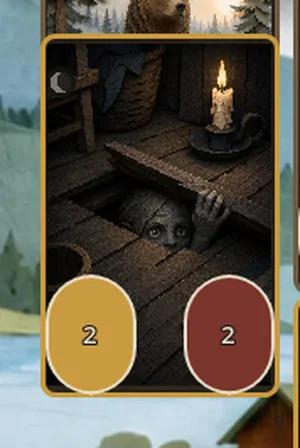 The vätte by day: 2 attack, its moon mark dim