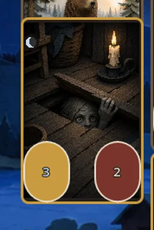 The vätte at night: 3 attack, its moon mark lit
